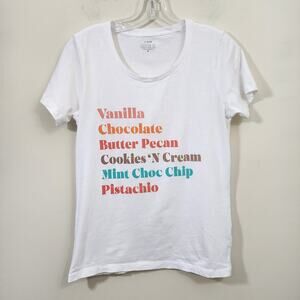 J. Crew collector tee colorful ice cream flavors short sleeve t-shirt woman sz S